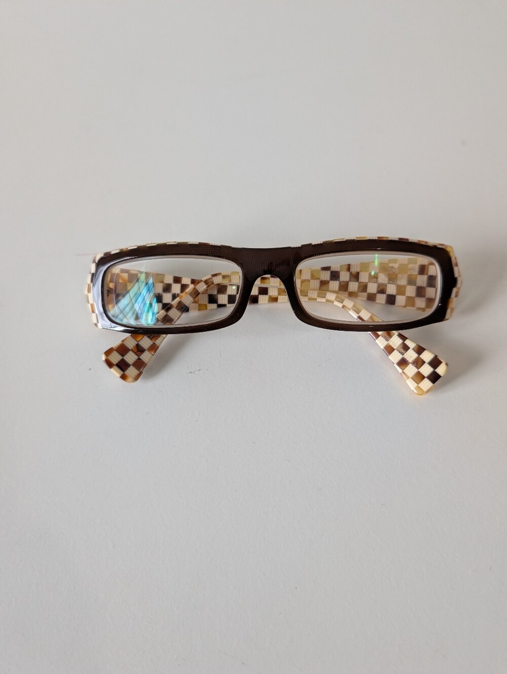 Alain Mikli Paris Checked Rectangular Handmade glasses Frames